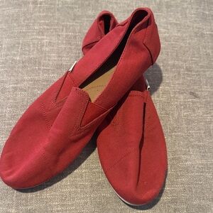 Toms red Canvas Slip-Ons